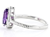 Purple Amethyst Rhodium Over Sterling Silver Ring 1.53ct