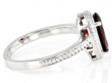 Red Garnet Rhodium Over Sterling Silver Ring 1.62ct