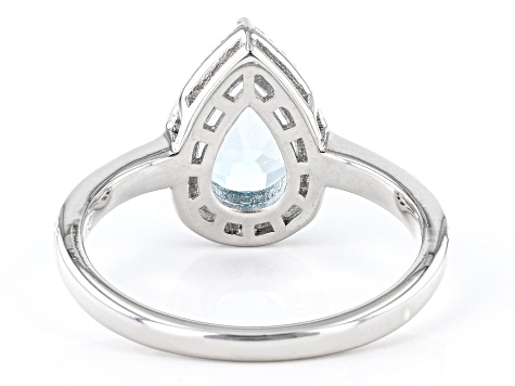 Sky Blue Topaz Rhodium Over Sterling Silver Ring 2.07ct