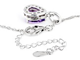 Purple Amethyst Rhodium Over Sterling Silver Pendant With Chain 1.53ct