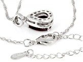 Red Garnet Rhodium Over Sterling Silver Pendant With Chain 1.62ct