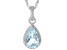 Sky Blue Glacier Topaz Rhodium Over Sterling Silver Pendant With Chain 2.07ct