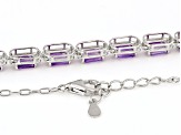 Purple African Amethyst With White Zircon Rhodium Over Sterling Silver Necklace 18.66ctw