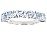 Sky Blue Glacier Topaz Rhodium Over Sterling Silver Band Ring 1.94ctw