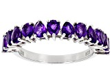 Purple African Amethyst Rhodium Over Sterling Silver Band Ring 1.32ctw