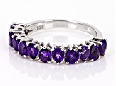 Purple African Amethyst Rhodium Over Sterling Silver Band Ring 1.32ctw