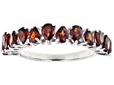 Red Garnet Rhodium Over Sterling Silver Band Ring 1.83ctw