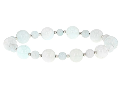 Buy Silver Supple Bracelet with Aqua Blue Stones Online in India