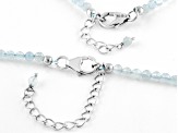 Aquamarine Rhodium Over Sterling Silver Necklace and Bracelet Set