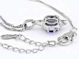 Blue Tanzanite Rhodium Over Sterling Silver Pendant with Chain 1.07ctw