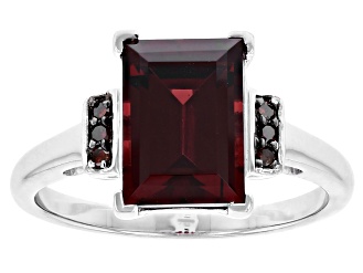 Red Garnet Rhodium Over Sterling Silver Ring 3.19ctw