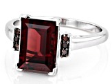 Red Garnet Rhodium Over Sterling Silver Ring 3.19ctw