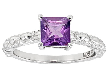 Picture of Amethyst Rhodium Over Sterling Silver Ring 1.12ct