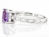 Amethyst Rhodium Over Sterling Silver Ring 1.12ct