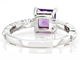 Amethyst Rhodium Over Sterling Silver Ring 1.12ct
