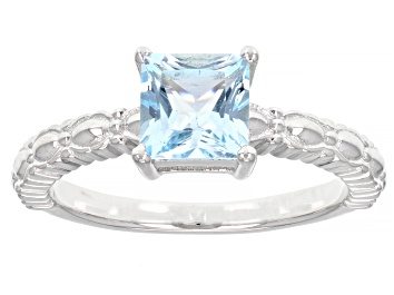 Picture of Sky Blue Topaz Rhodium Over Sterling Silver Ring 1.26ct