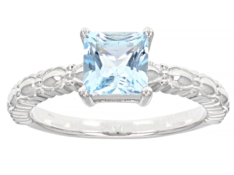 Sky Blue Topaz Rhodium Over Sterling Silver Ring 1.26ct