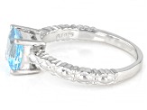Sky Blue Topaz Rhodium Over Sterling Silver Ring 1.26ct