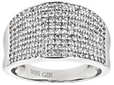 White Zircon Rhodium Over Sterling Silver Ring 1.24ctw