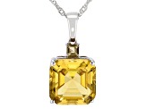 Champagne Quartz Rhodium Over Sterling Silver Pendant With Chain 6.71ctw