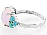 White Ethiopian Opal Rhodium Over Sterling Silver Ring