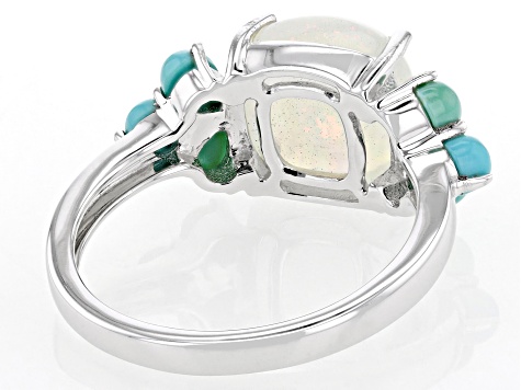 White Ethiopian Opal Rhodium Over Sterling Silver Ring - JSM186 | JTV.com