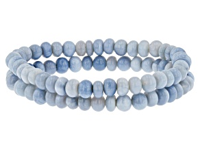 Blue Opal Stretch Bracelet Set of 2
