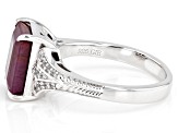 Red Indian Ruby Rhodium Over Sterling Silver Ring 4.16ctw