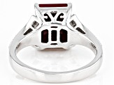 Red Indian Ruby Rhodium Over Sterling Silver Ring 4.16ctw