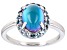 Blue Aurora Moonstone Rhodium Over Sterling Silver Ring 0.57ctw