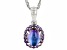 Purple Aurora Moonstone With African Amethyst Rhodium Over Sterling Silver Pendant/Chain .24ctw