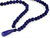 Blue Lapis Lazuli Rhodium Over Sterling Silver Necklace