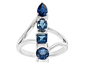 London Blue Topaz Rhodium Over Sterling Silver Ring 1.60ctw