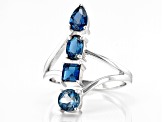 London Blue Topaz Rhodium Over Sterling Silver Ring 1.60ctw