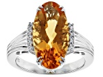 ウテメリン Yellow Citrine Rhodium Over Sterling Silver Ring 5.93ctw