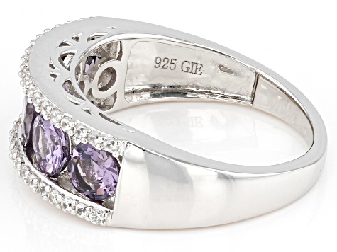 Purple Spinel Rhodium Over Sterling Silver Band Ring 1.85ctw