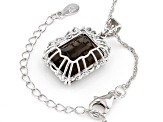 Brown Smoky Quartz Rhodium Over Sterling Silver Pendant With Chain 9.90ct