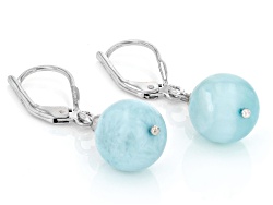 Rhodium Plated Sterling Silver 12mm Huggie Hoop Earrings With CZ Dangle Disc