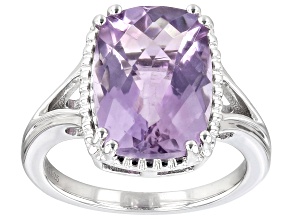 Lavender Amethyst Rhodium Over Sterling Silver Ring 5.95ctw