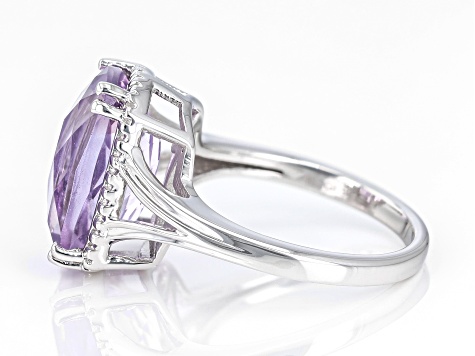 Lavender Amethyst Rhodium Over Sterling Silver Ring 5.95ctw