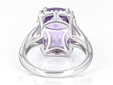 Lavender Amethyst Rhodium Over Sterling Silver Ring 5.95ctw