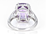Lavender Amethyst Rhodium Over Sterling Silver Ring 5.95ctw
