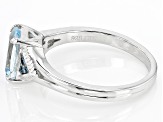 Aquamarine With Blue Diamond Accent Rhodium Over Sterling Silver Ring 1.3ctw