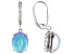 Blue Aurora Moonstone Rhodium Over Sterling Silver Dangle Earrings