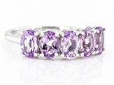 Lavender Amethyst Rhodium Over Sterling Silver 5-Stone Ring 1.89ctw