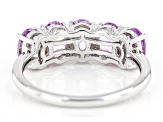 Lavender Amethyst Rhodium Over Sterling Silver 5-Stone Ring 1.89ctw