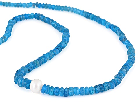Neon Apatite Rhodium Over Sterling Silver Necklace