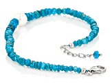 Blue Neon Apatite Rhodium Over Sterling Silver Bracelet