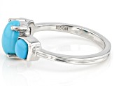 Blue Sleeping Beauty Turquoise Rhodium Over Sterling Silver Ring