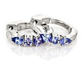 Blue Tanzanite Rhodium Over Sterling Silver Earrings 0.93ctw